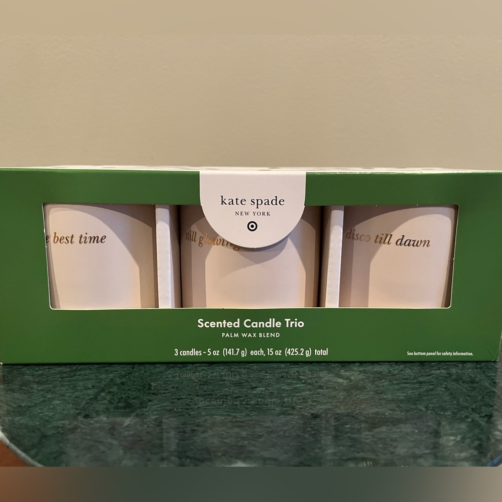 Kate Spade X Target Ceramic Jar 3 Candle Gift Set Cream containers, NIB - Picture 6 of 6
